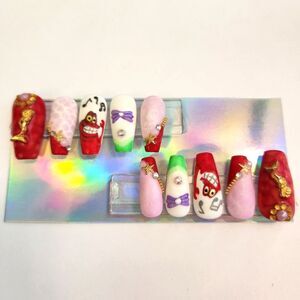 FantaSea Fingers Sebastian Little Mermaid Short Coffin Nails Size Medium